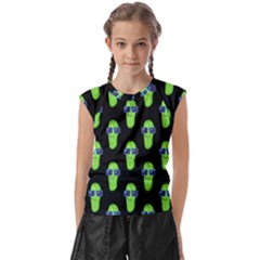 Cucumber Pattern 11 Kids  Raglan Cap Sleeve T-shirt by CocoBellKidsTV24