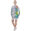 Brain Mind Psychology Idea Drawing Women s Long Sleeve Casual Dress View2