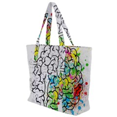 Brain Mind Psychology Idea Drawing Zip Up Canvas Bag by Loisa77