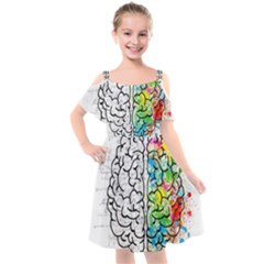 Brain Mind Psychology Idea Drawing Kids  Cut Out Shoulders Chiffon Dress by Loisa77