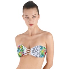 Brain Mind Psychology Idea Drawing Twist Bandeau Bikini Top by Loisa77