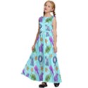 Sea Ocean Sealife Turtle Jellyfish Kids  Satin Sleeveless Maxi Dress View2