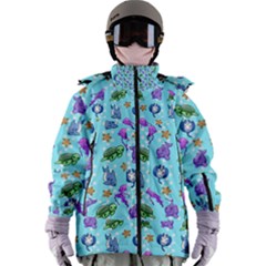 Sea Ocean Sealife Turtle Jellyfish Women s Zip Ski And Snowboard Waterproof Breathable Jacket by Loisa77