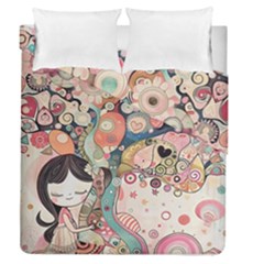 Whimsical Colorful Young Girl Duvet Cover Double Side (queen Size) by Loisa77