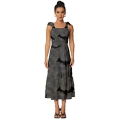 Halloween Background Halloween Scene Tie-strap Tiered Midi Chiffon Dress by Ket1n9