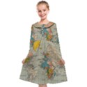 Vintage World Map Kids  Midi Sailor Dress View1