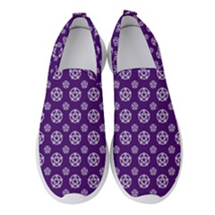 White Pentacle And Purple Pattern Women s Slip On Sneakers by cheekywitch