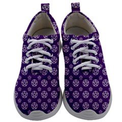 White Pentacle And Purple Pattern Mens Athletic Shoes by cheekywitch