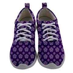 White Pentacle And Purple Pattern Women Athletic Shoes by cheekywitch