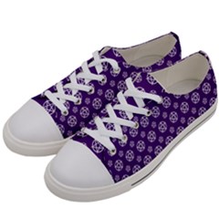 White Pentacle And Purple Pattern Women s Low Top Canvas Sneakers by cheekywitch