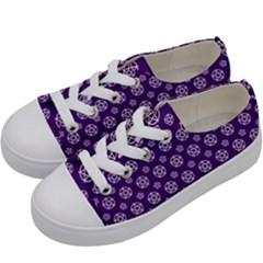 White Pentacle And Purple Pattern Kids  Low Top Canvas Sneakers by cheekywitch