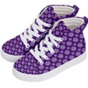 White pentacle and purple pattern Kids  Hi-Top Skate Sneakers View2