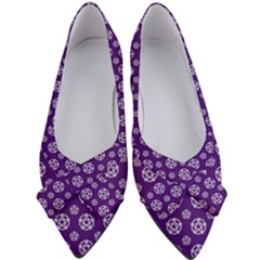 White Pentacle And Purple Pattern Women s Bow Heels by cheekywitch