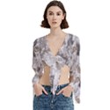 Cracked Marble Symphony Pattern Design Trumpet Sleeve Cropped Top View1