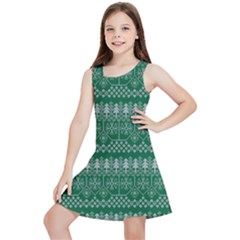 Christmas Knit Digital Kids  Lightweight Sleeveless Dress by Mariart