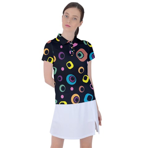 Abstract Background Retro 60s 70s Women s Polo T-shirt by Apen