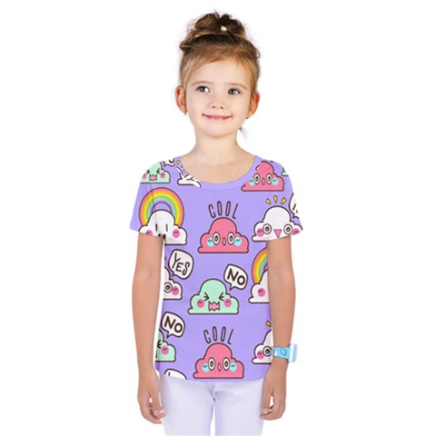 Cloud Seamless Pattern Kids  One Piece T-shirt by Apen