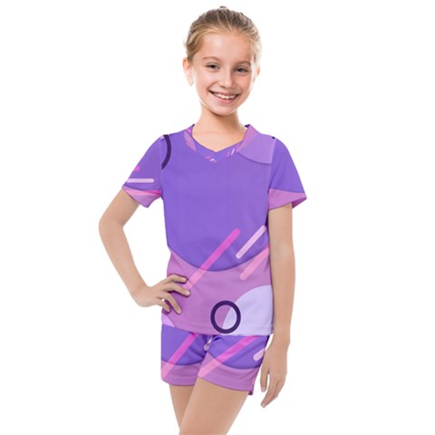 Colorful Labstract Wallpaper Theme Kids  Mesh T-shirt And Shorts Set by Apen