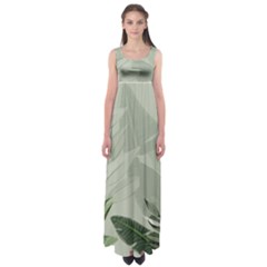 Banana Leaf Plant Pattern Empire Waist Maxi Dress by anzea