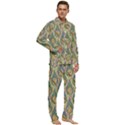 Tribal Background Boho Batik Men s Long Sleeve Velvet Pocket Pajamas Set View2