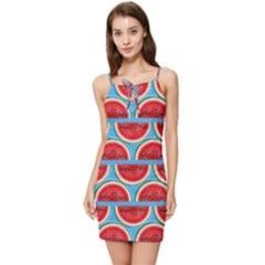 Illustrations Watermelon Texture Pattern Summer Tie Front Dress by anzea