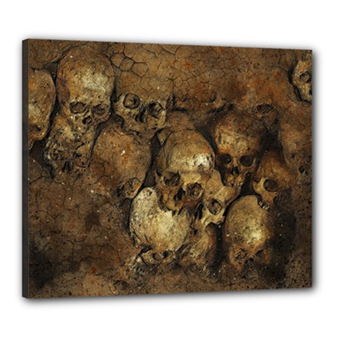 Skull Texture Vintage Canvas 24  X 20  (stretched) by anzea