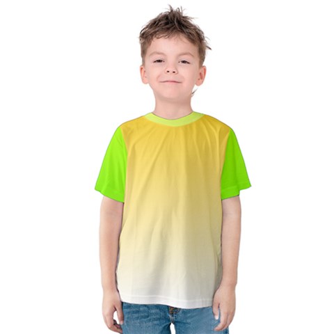 Gradient  Green, Yellow Kids  Cotton T-shirt by 2607694c