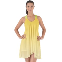 Gradient  Green, Yellow Show Some Back Chiffon Dress by 2607694c