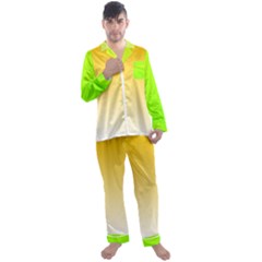 Gradient  Green, Yellow Men s Long Sleeve Satin Pajamas Set by 2607694c