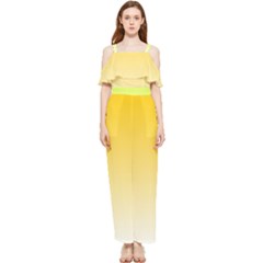 Gradient  Green, Yellow Draped Sleeveless Chiffon Jumpsuit by 2607694c