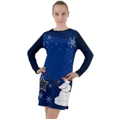 Snowman Long Sleeve Hoodie Dress by 2607694c