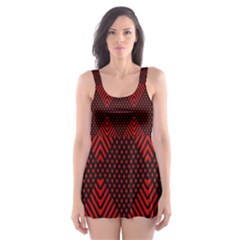 Pattern Red Black, Skater Dress Swimsuit by 2607694c