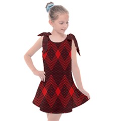 Pattern Red Black, Kids  Tie Up Tunic Dress by 2607694c