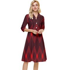 Pattern Red Black, Classy Knee Length Dress by 2607694c