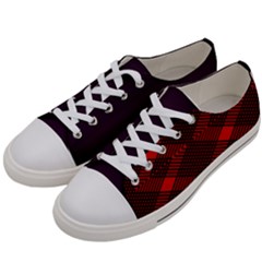 Pattern Rot Schwarz Women s Low Top Canvas Sneakers by dedoma