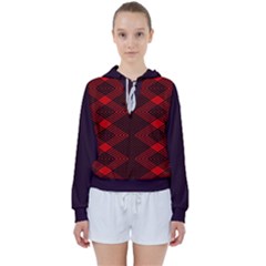 Pattern Rot Schwarz Women s Tie Up Sweat by dedoma