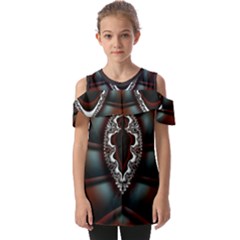 Fractal Eye Fold Over Open Sleeve Top by dedoma