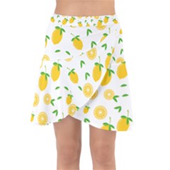 Illustrations Lemon Citrus Fruit Yellow Wrap Front Skirt by anzea