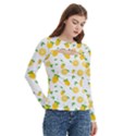 Illustrations Lemon Citrus Fruit Yellow Women s Cut Out Long Sleeve T-Shirt View3