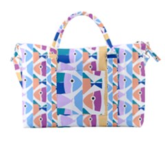 Illustrations Of Fish Texture Modulate Sea Pattern Carry-on Travel Shoulder Bag by anzea