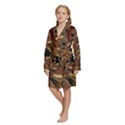 Geometric Art Fractal Abstract Art Kids  Long Sleeve Velvet Lounge Robe View2