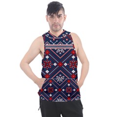 Ukrainian Folk Seamless Pattern Ornament Art Men s Sleeveless Hoodie by Bedest