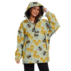 Bees Pattern Honey Bee Bug Honeycomb Honey Beehive Women s Ski And Snowboard Waterproof Breathable Jacket by Bedest