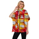 Colorful 3d Social Media Women s Batwing Button Up Shirt View2