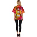 Colorful 3d Social Media Women s Batwing Button Up Shirt View4