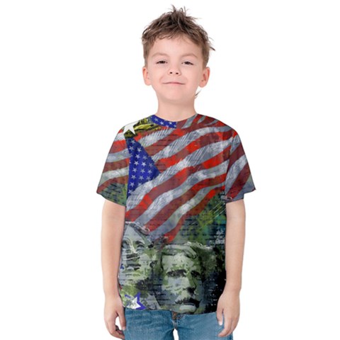 Usa United States Of America Images Independence Day Kids  Cotton T-shirt by Ket1n9