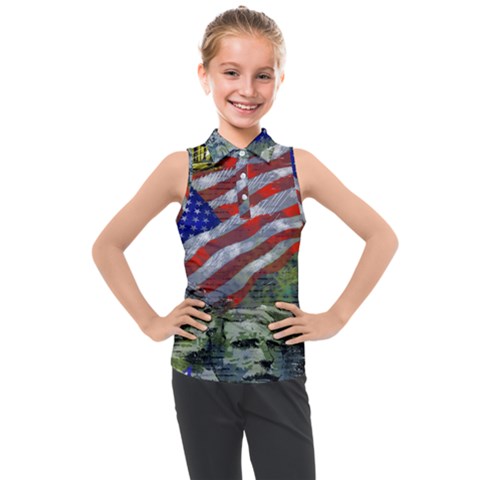 Usa United States Of America Images Independence Day Kids  Sleeveless Polo T-shirt by Ket1n9