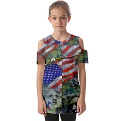 Usa United States Of America Images Independence Day Fold Over Open Sleeve Top by Ket1n9