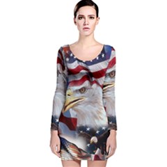 United States Of America Images Independence Day Long Sleeve Velvet Bodycon Dress by Ket1n9