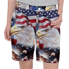 United States Of America Images Independence Day Women s Pocket Shorts by Ket1n9